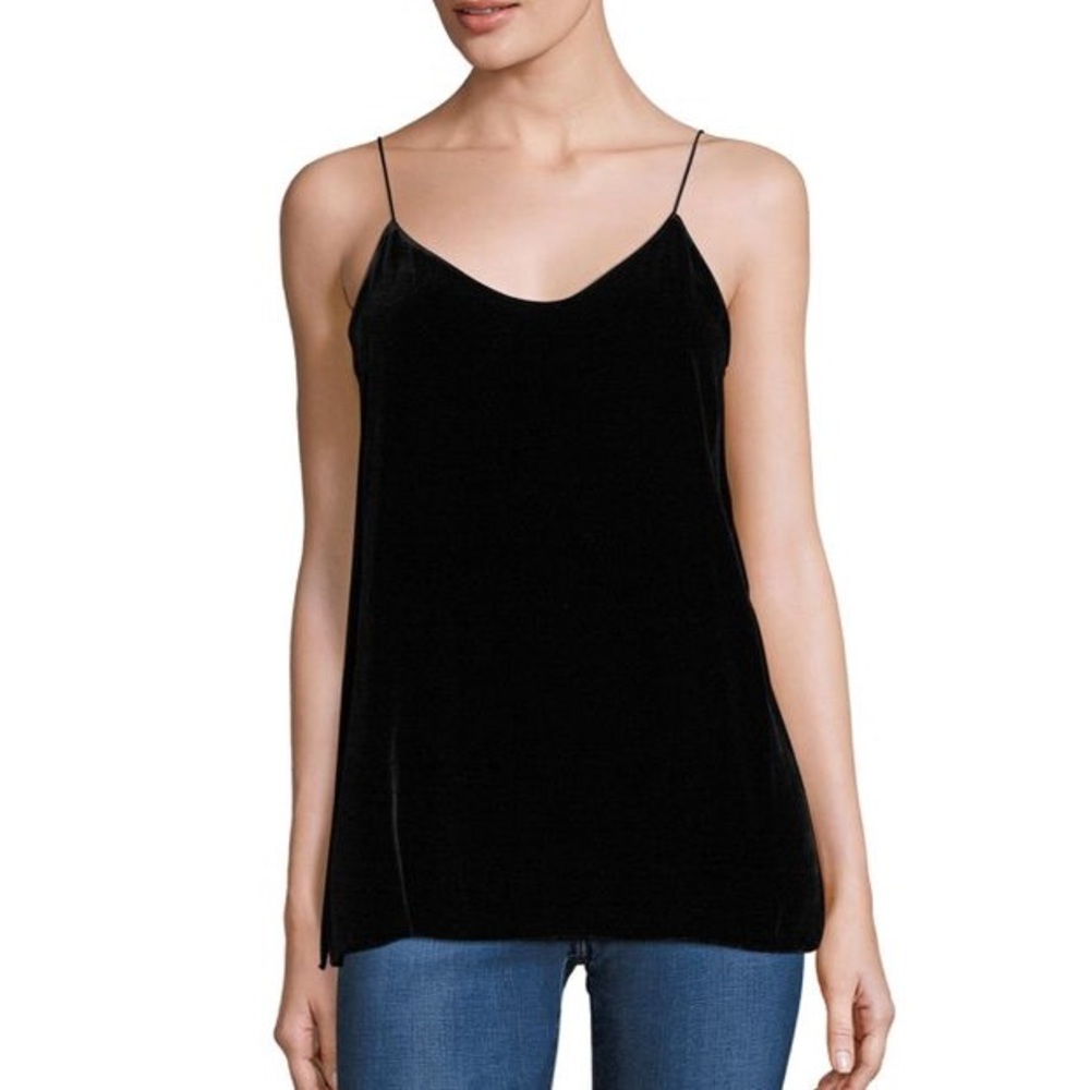 Theory Odete B black velvet camisole